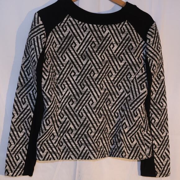 Ruby Road Size 10 Blazer Zip Front Black White Black Trim - Picture 11 of 14